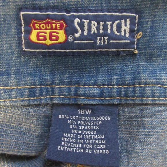 Route 66 Stretch Fit Jeans Women 18W Blue Low Rise Y2K Brat Bootcut Mall Rat 650 - Picture 9 of 13